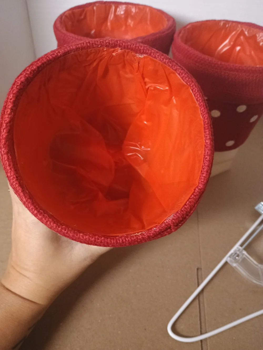 Red & Orange Polka Dot Storage Baskets Set of 3